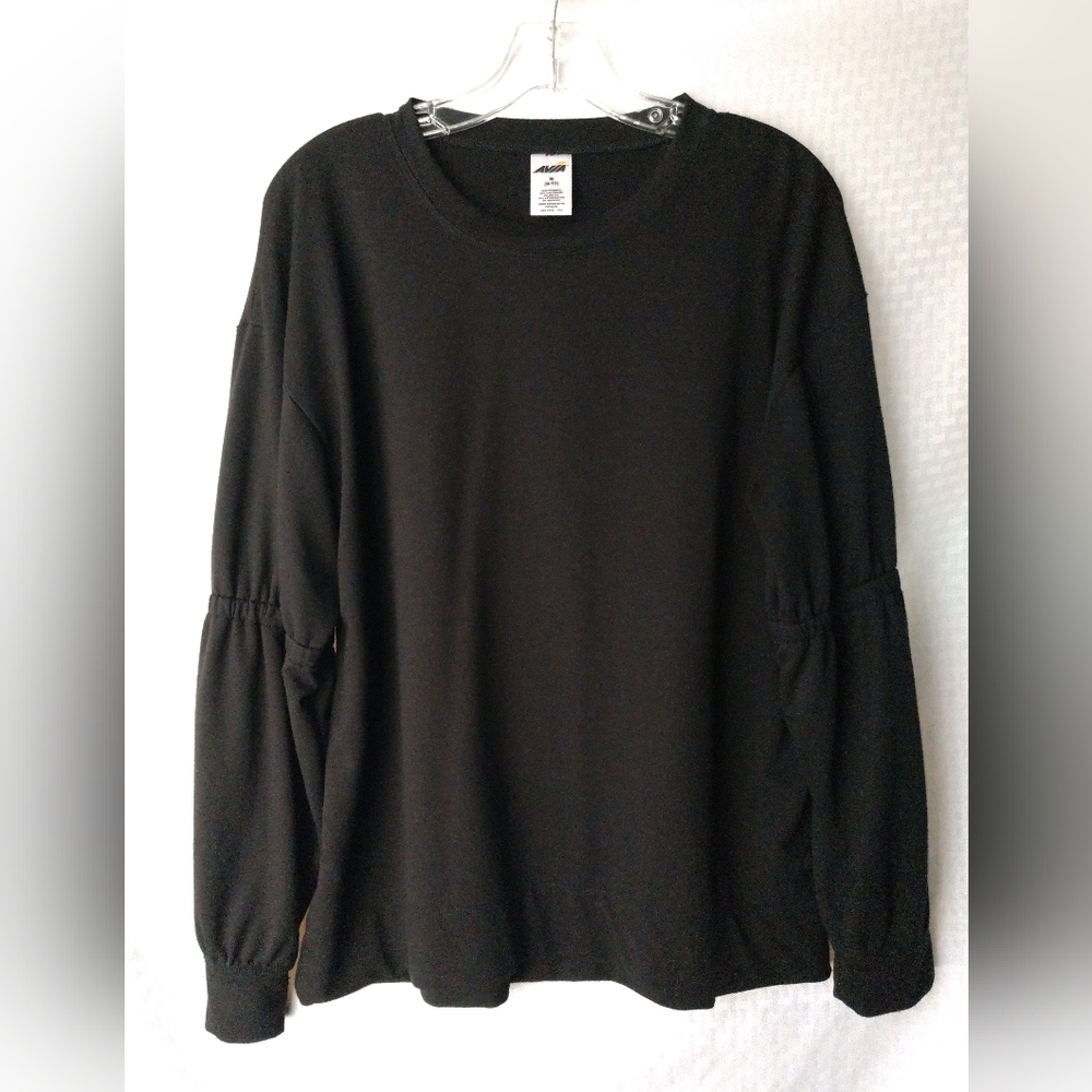 Avia Sweatshirt Top Black Long Sleeve Size Medium Chest 42"